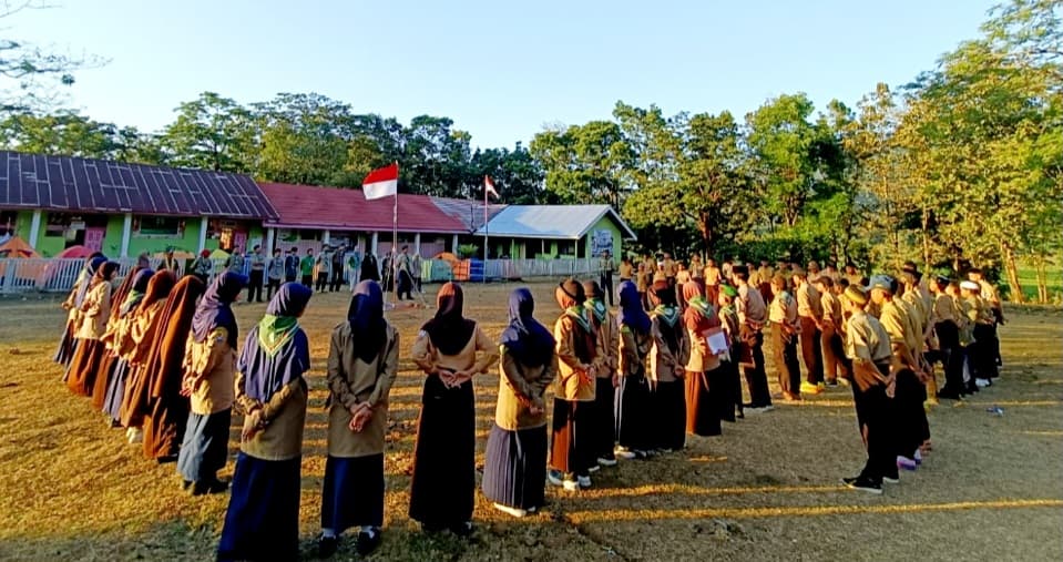 Kemah Bakti Hizbul Wathan Maros di MTs Muhammadiyah Laiya, Cenrana
