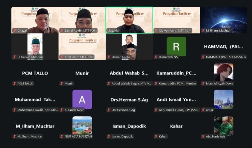 Pengajian Tarjih Batch 4 PDM Makassar melalui Zoom