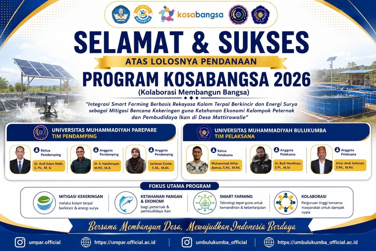 Tim UM Bulukumba usai memperoleh pendanaan Kosabangsa 2026
