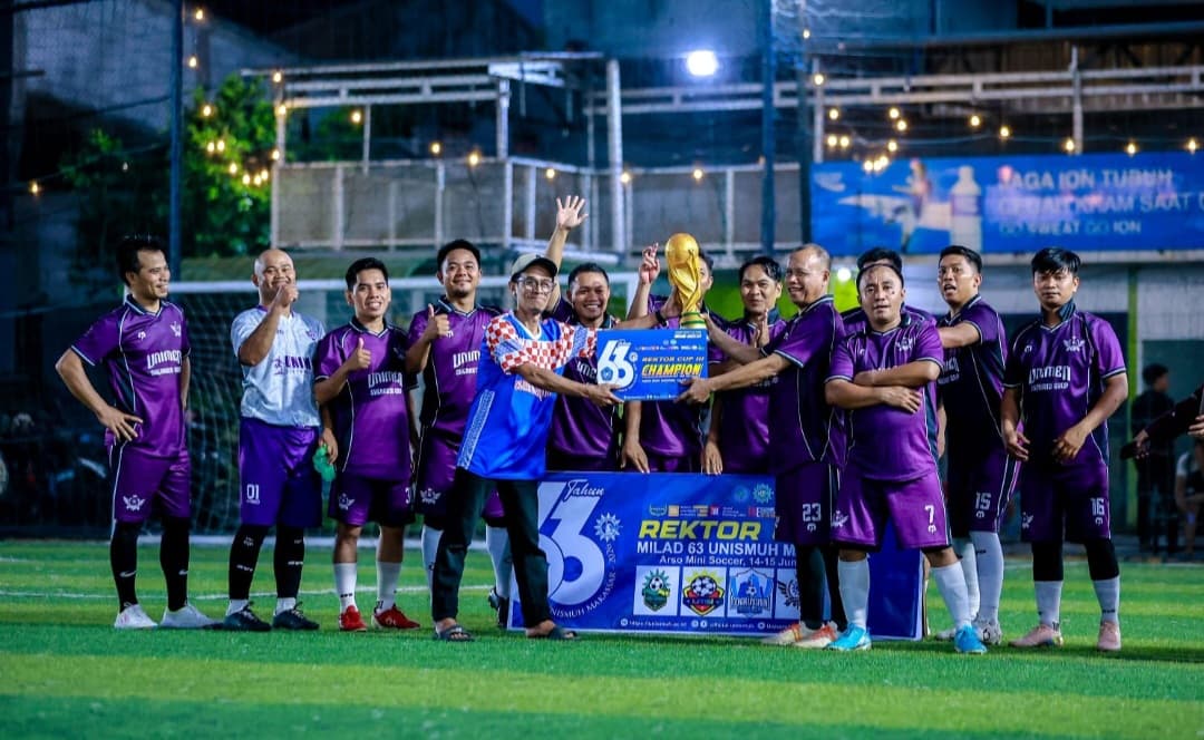 UNIMEN Raih Juara Mini Soccer Rektor Cup III Unismuh Makassar