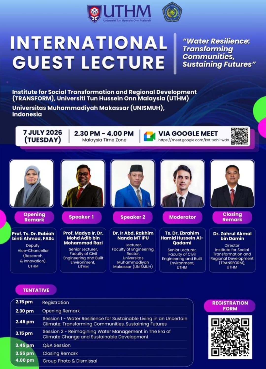 Unismuh Makassar dan UTHM Malaysia Perkuat Kolaborasi Riset Ketahanan Air Berkelanjutan