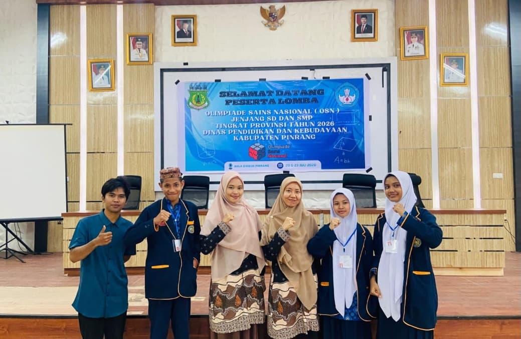 Tiga Santri MTs Muhammadiyah Punnia Wakili Pinrang di Olimpiade Sains Nasional Tingkat Provinsi 2026