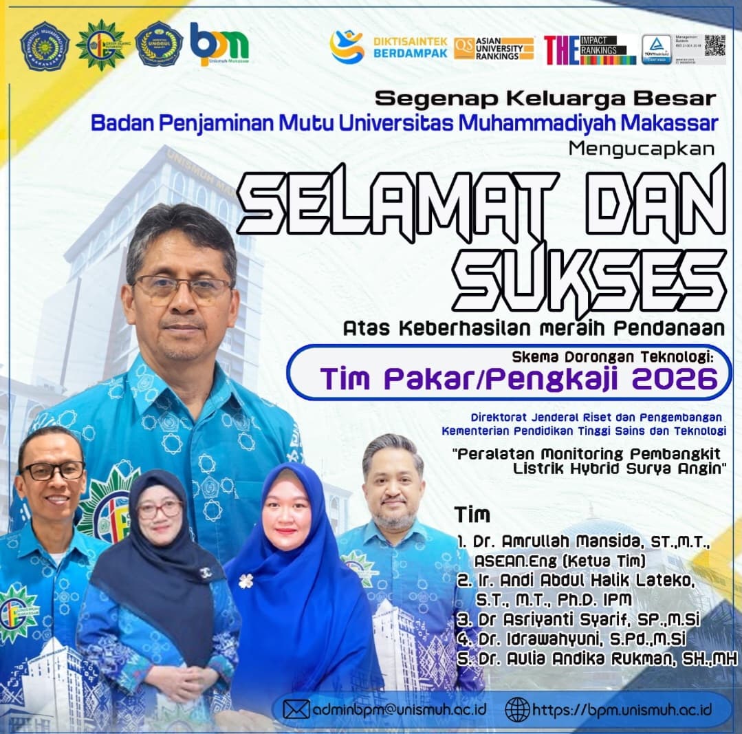 Tim pakar Unismuh Makassar penerima pendanaan pengembangan monitoring pembangkit listrik hibrid surya-angin